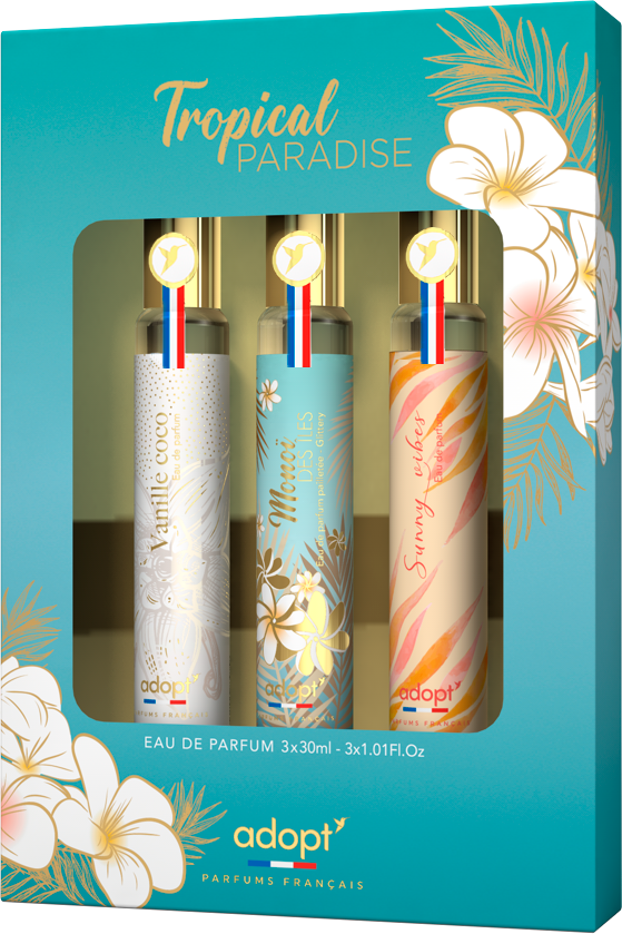 adopt TROPICAL PARADISE 3 er Set, 3 x 30 ml Eau de Parfums für Damen