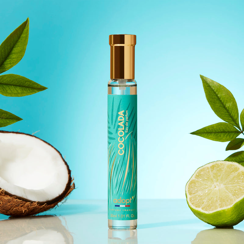 adopt COCO LADA Eau de Parfum 30 ml | Exotic women's fragrance Made in France with coconut water, invigorating bergamot and sensual driftwood note, summery fragrance for women