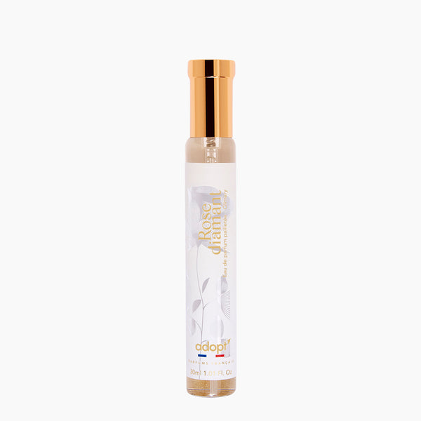 adopt ROSE DIAMANT, 30ml Eau de Parfum for women | elegant, floral fragrance with bergamot, peach and white roses, sensual with almond milk, Made in France, vegan